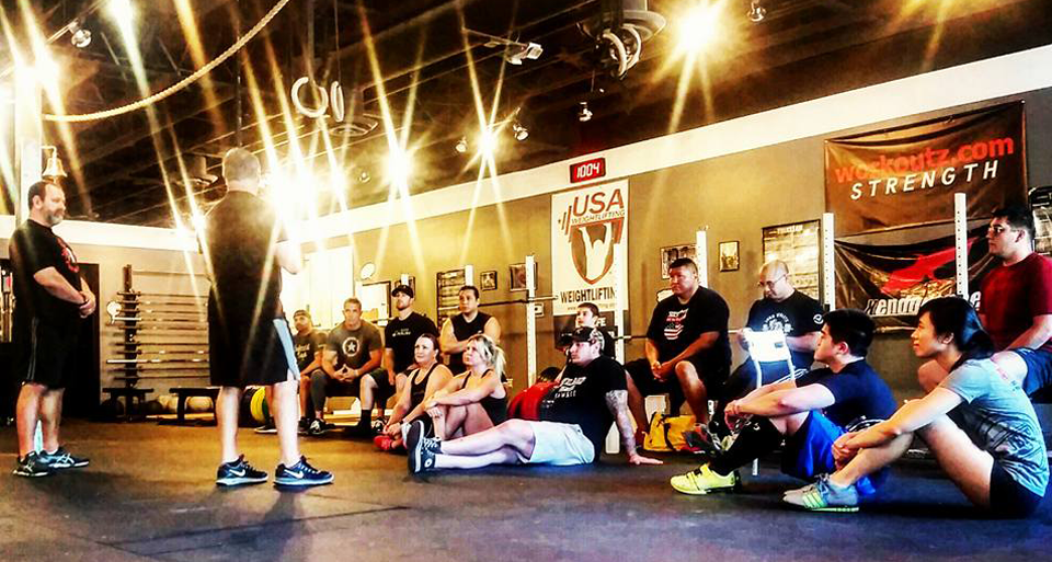 Iron Athlete Coaches Rich Wenner and Matt Foreman coaching a Powerlifting Clinic