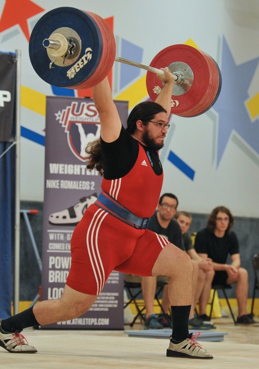 The Dragon Caine Wilkes at a weightlifting competition