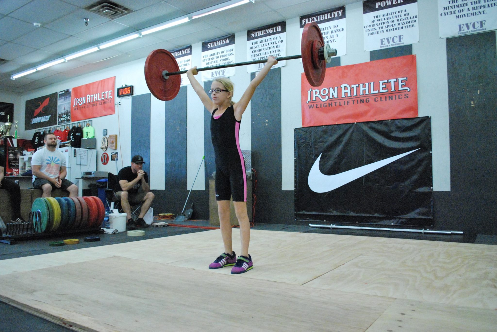 Girl Lifting At The Iron Athlete Open Weightlifting Meet